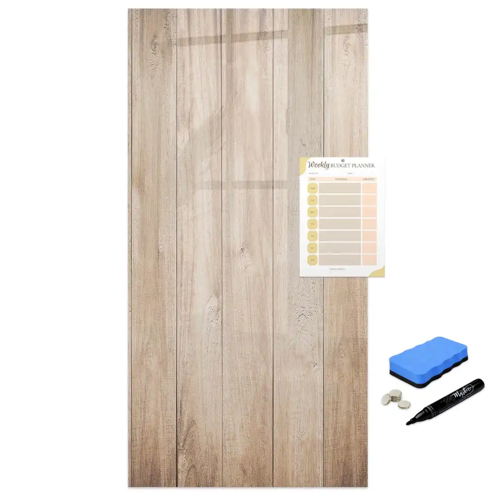 Tableau effaçable magnétique en bois clair