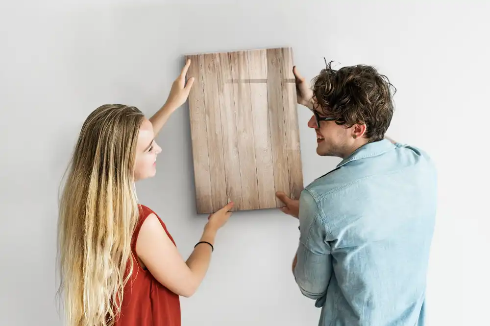 Tableau effaçable magnétique en bois clair