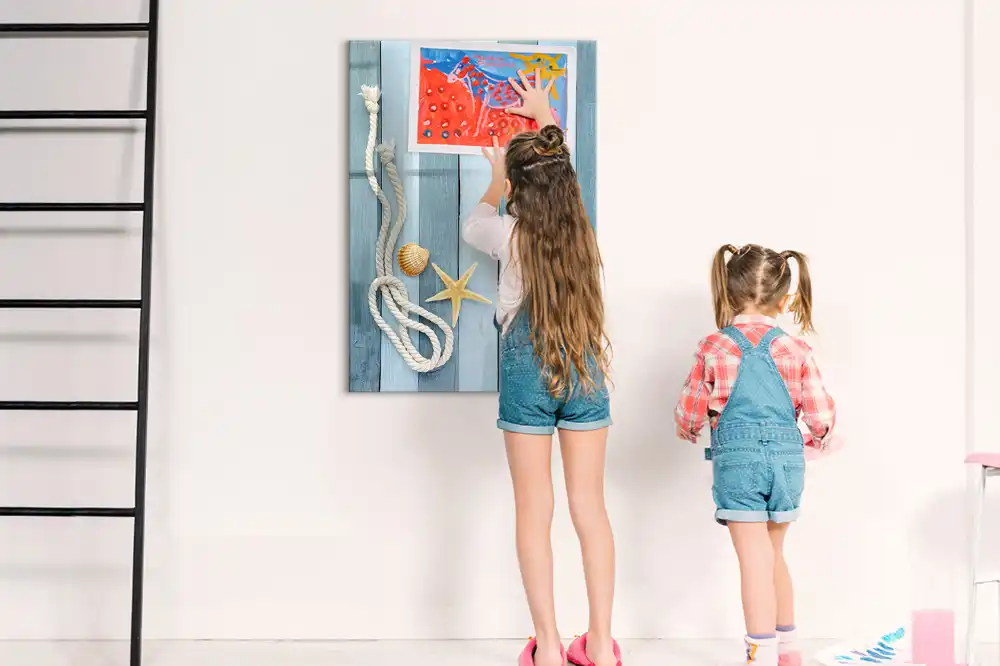 Tableau magnétique avec motifs marins pour écrire