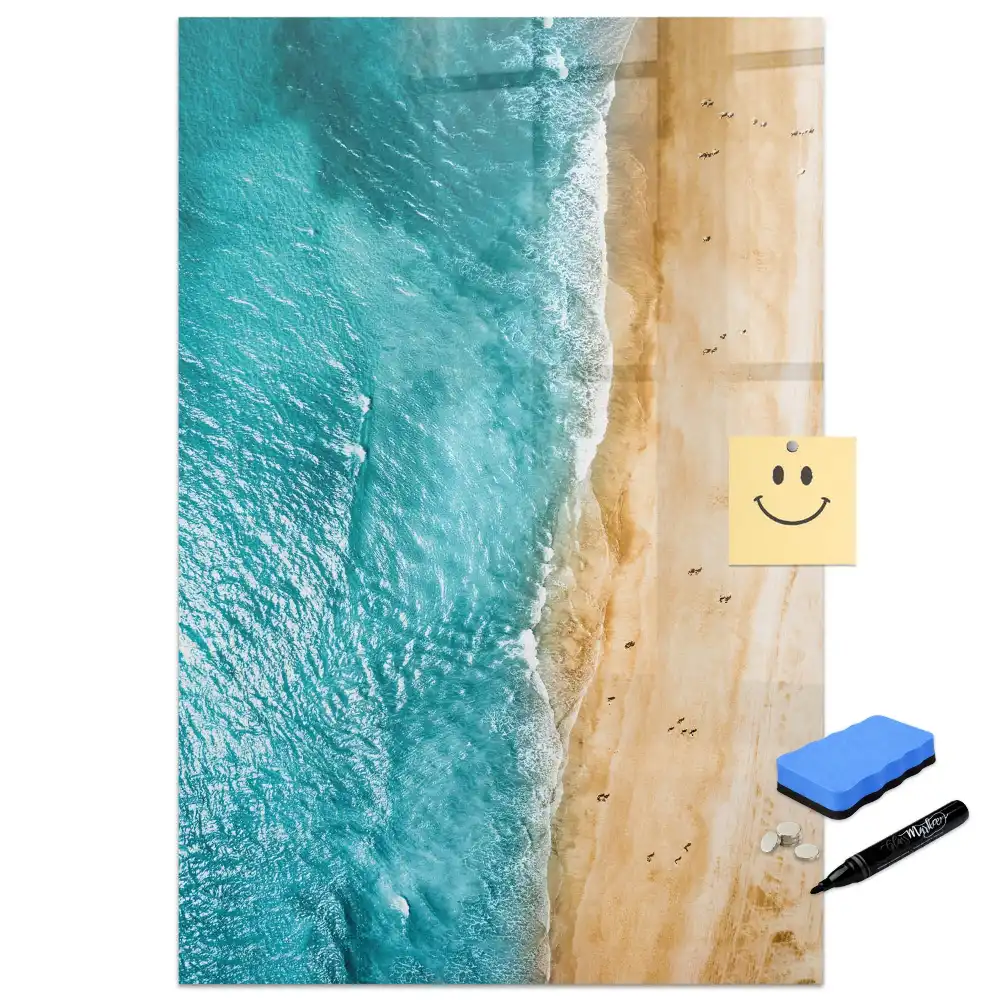 Tableau magnétique pour écriture motif plage au bord de la mer