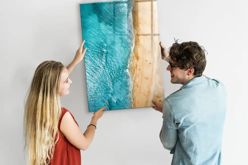 Tableau magnétique pour écriture motif plage au bord de la mer