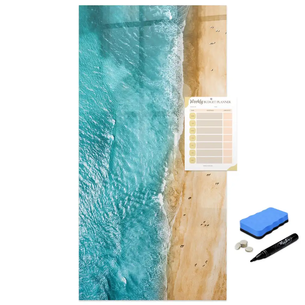 Tableau magnétique pour écriture motif plage au bord de la mer