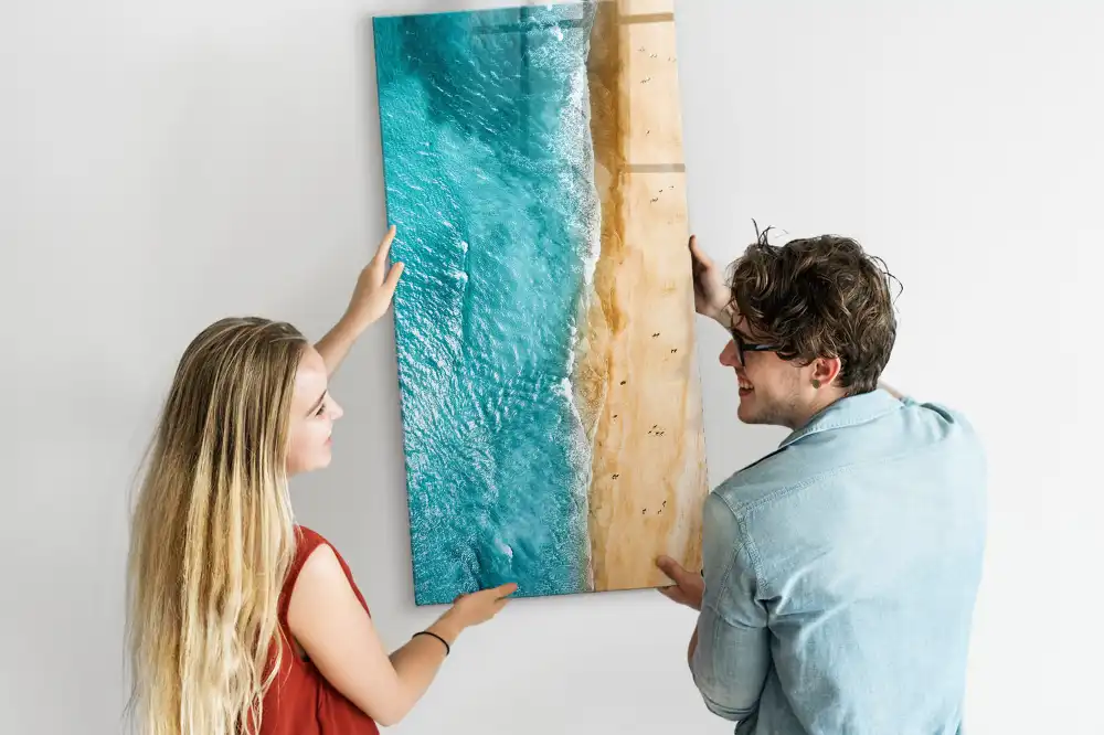 Tableau magnétique pour écriture motif plage au bord de la mer