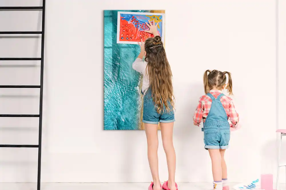 Tableau magnétique pour écriture motif plage au bord de la mer