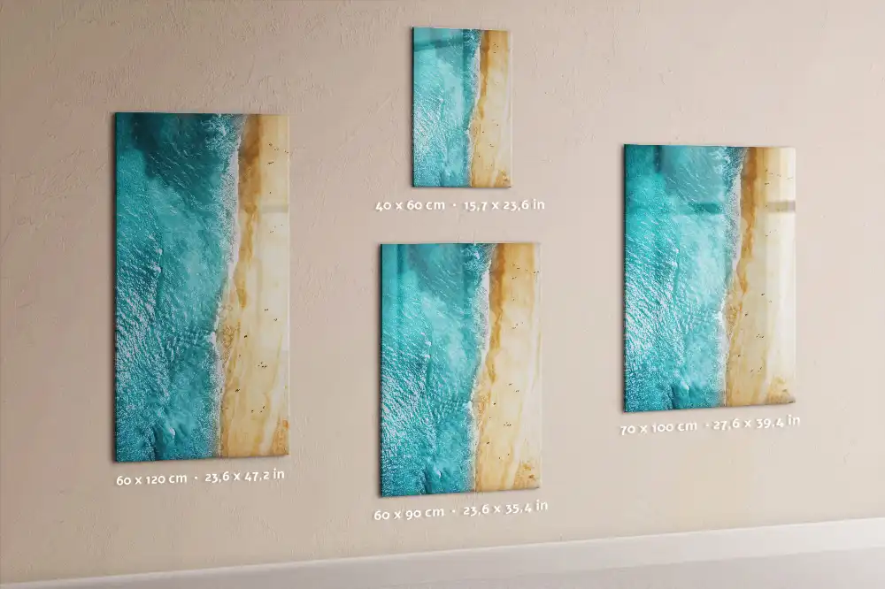 Tableau magnétique pour écriture motif plage au bord de la mer