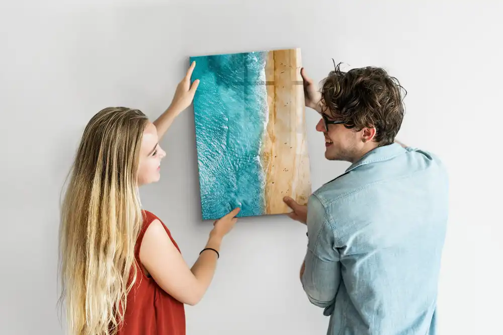 Tableau magnétique pour écriture motif plage au bord de la mer