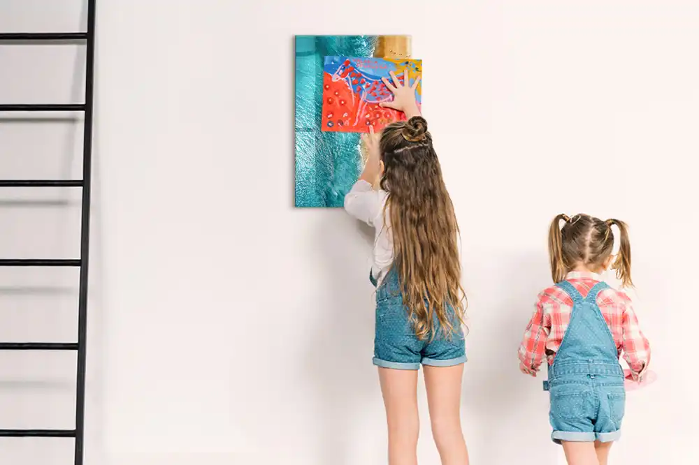 Tableau magnétique pour écriture motif plage au bord de la mer