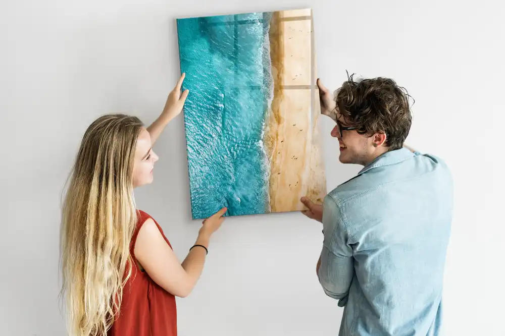 Tableau magnétique pour écriture motif plage au bord de la mer