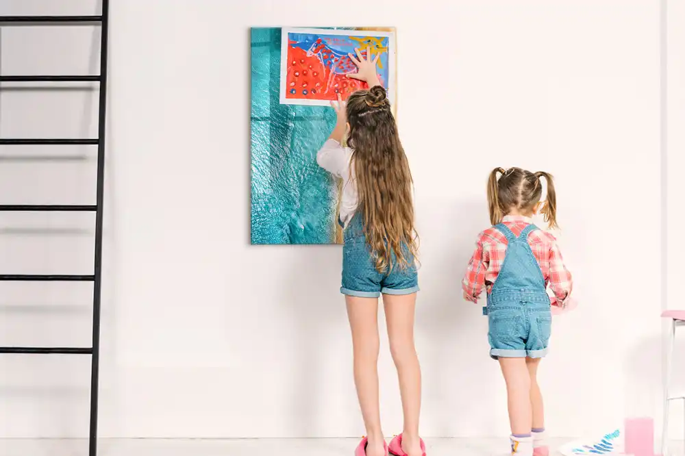 Tableau magnétique pour écriture motif plage au bord de la mer