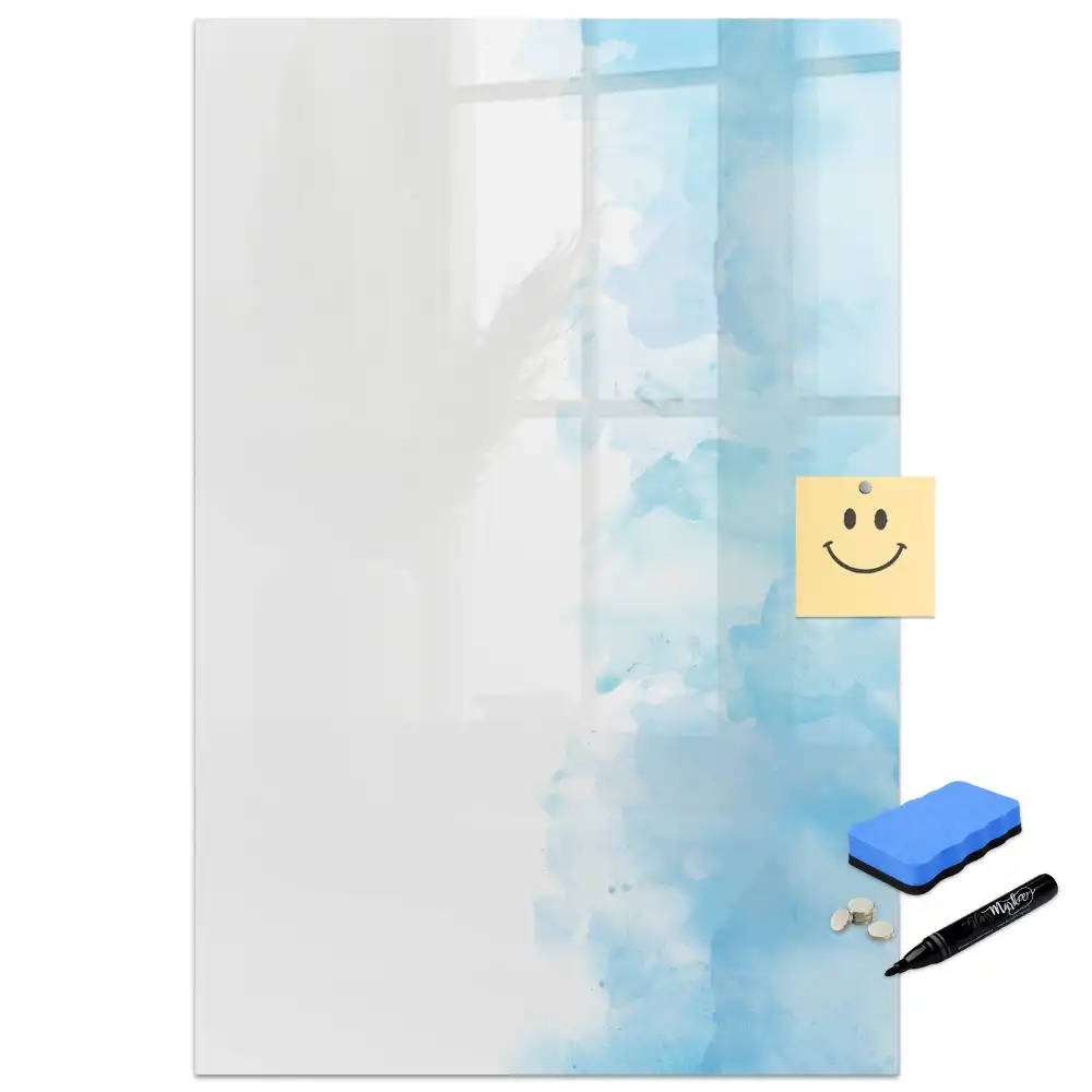 Tableau blanc magnétique effaçable à sec motif aquarelles renversées