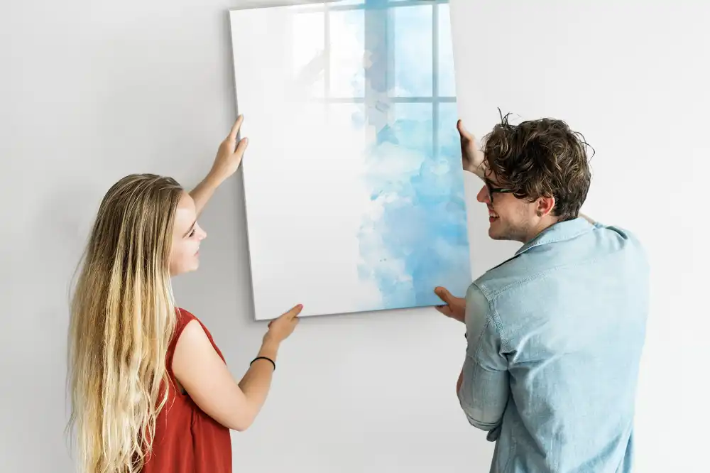 Tableau blanc magnétique effaçable à sec motif aquarelles renversées