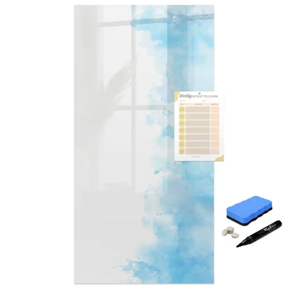 Tableau blanc magnétique effaçable à sec motif aquarelles renversées