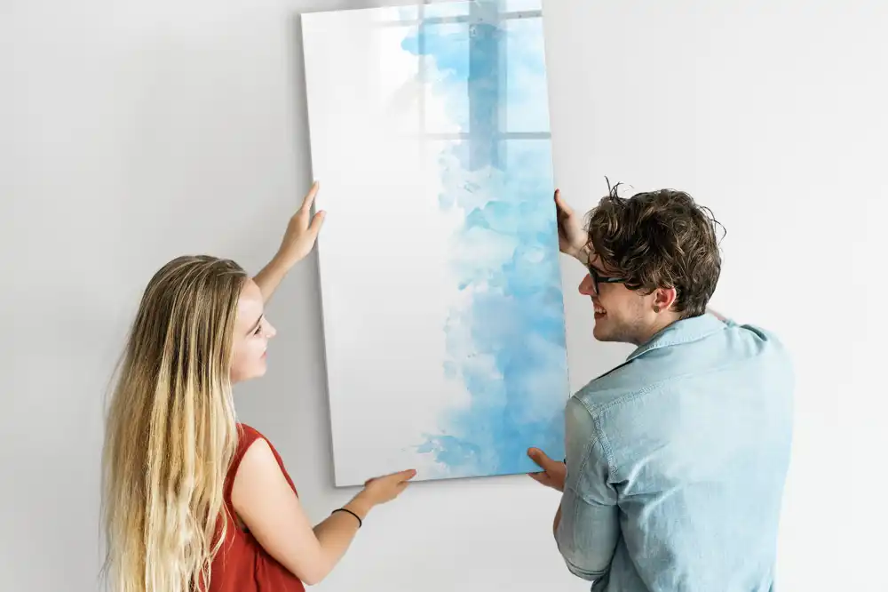 Tableau blanc magnétique effaçable à sec motif aquarelles renversées