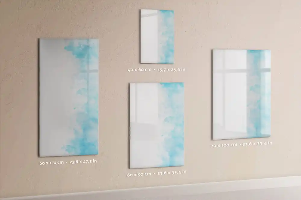 Tableau blanc magnétique effaçable à sec motif aquarelles renversées