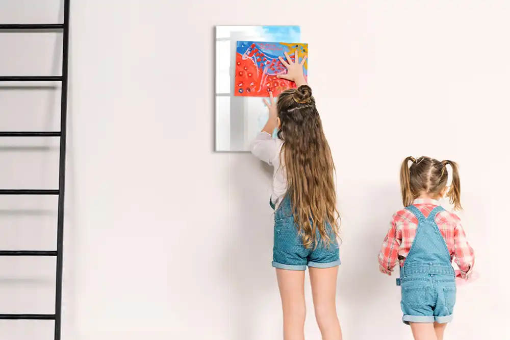 Tableau blanc magnétique effaçable à sec motif aquarelles renversées