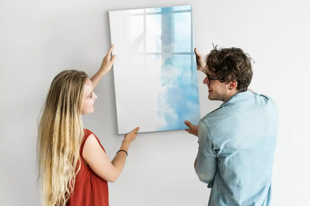 Tableau blanc magnétique effaçable à sec motif aquarelles renversées
