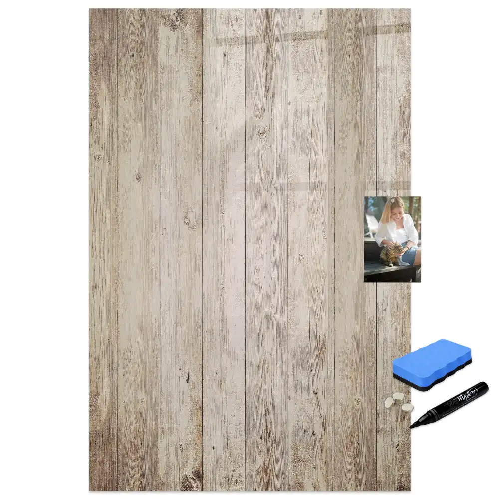 Tableau blanc magnétique effaçable à sec avec cadre en bois