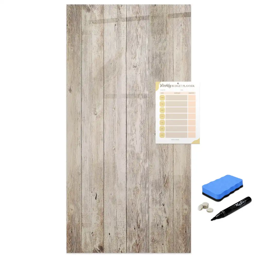 Tableau blanc magnétique effaçable à sec avec cadre en bois