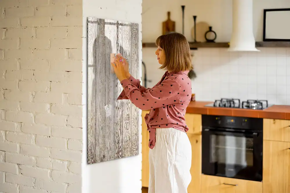 Tableau blanc magnétique effaçable à sec avec cadre en bois