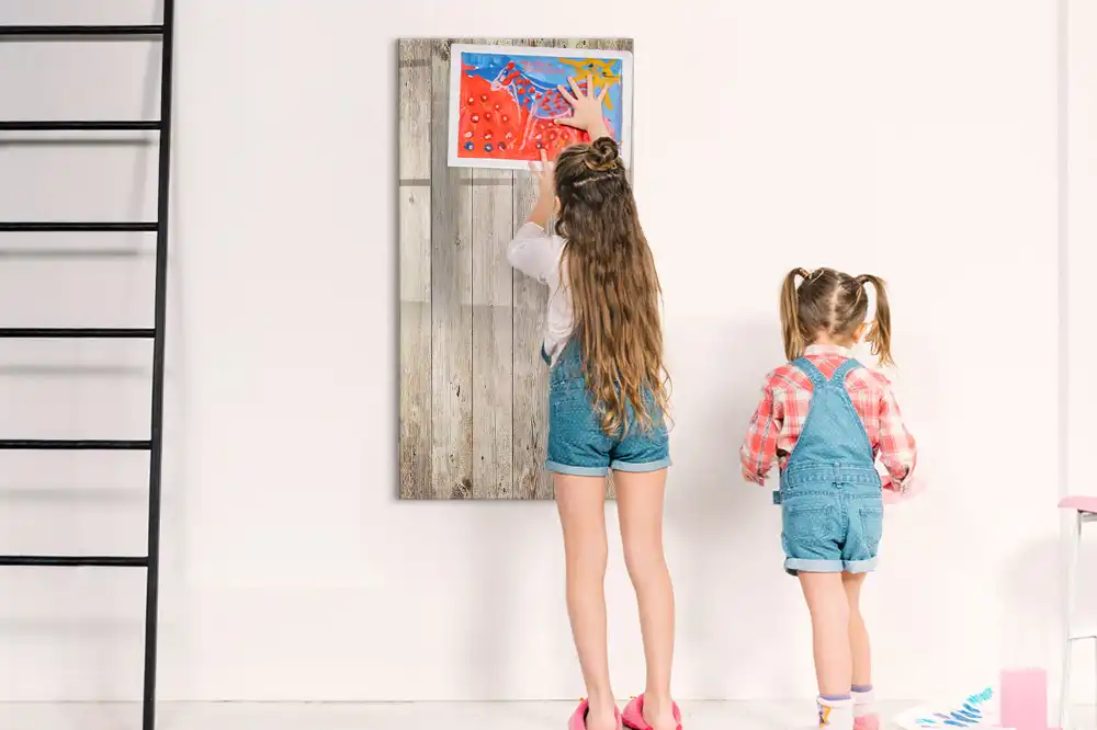 Tableau blanc magnétique effaçable à sec avec cadre en bois