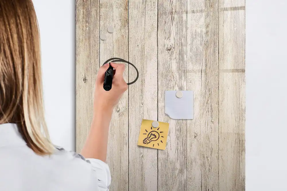 Tableau blanc magnétique effaçable à sec avec cadre en bois