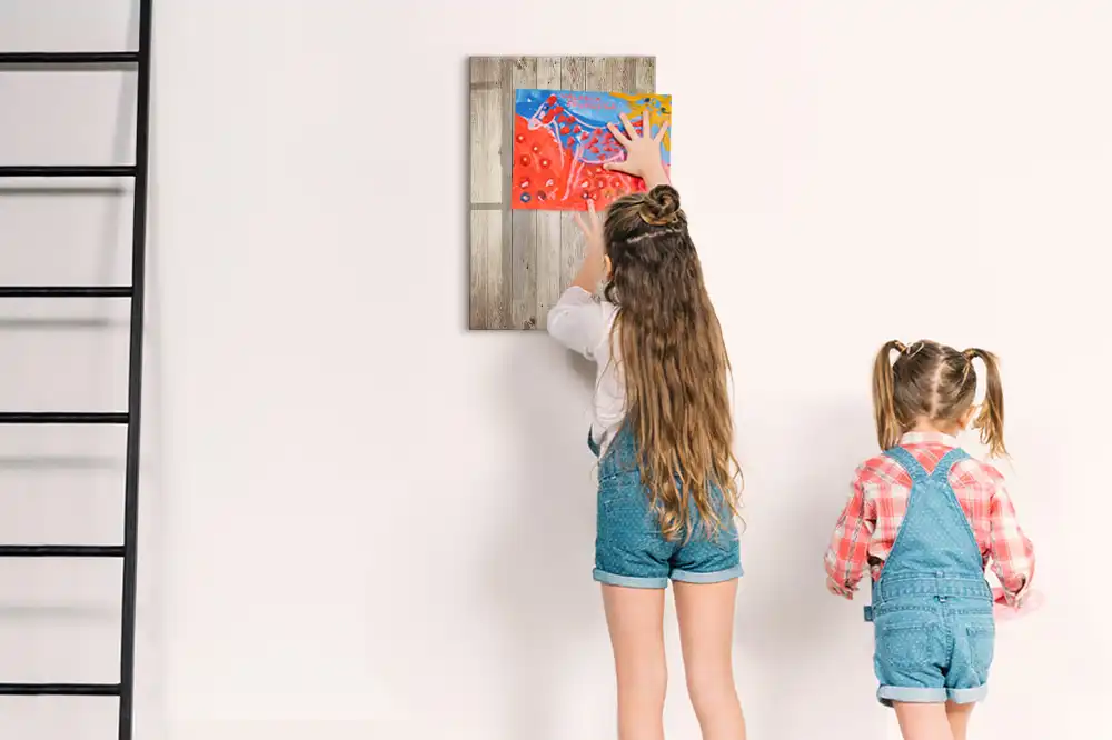 Tableau blanc magnétique effaçable à sec avec cadre en bois