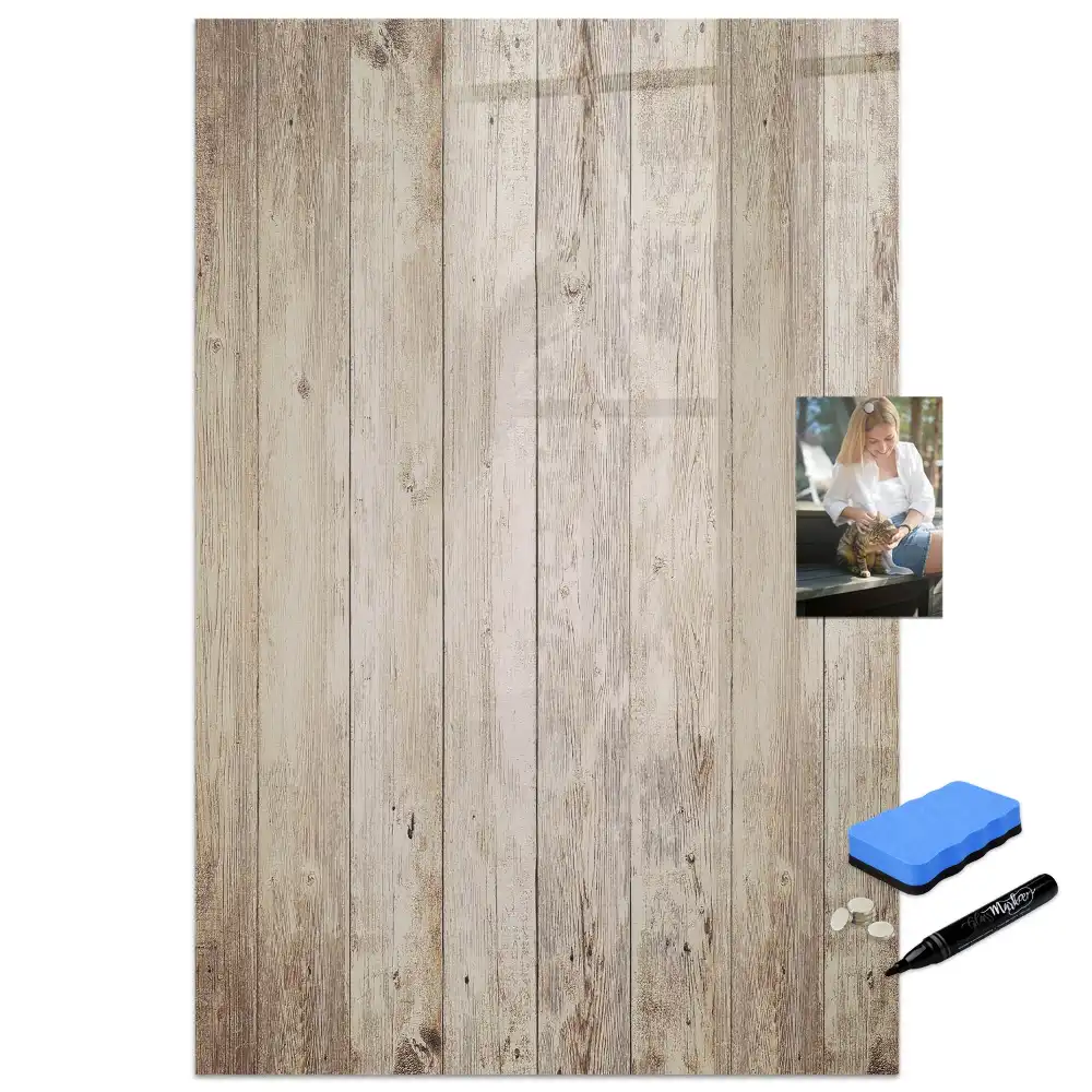 Tableau blanc magnétique effaçable à sec avec cadre en bois