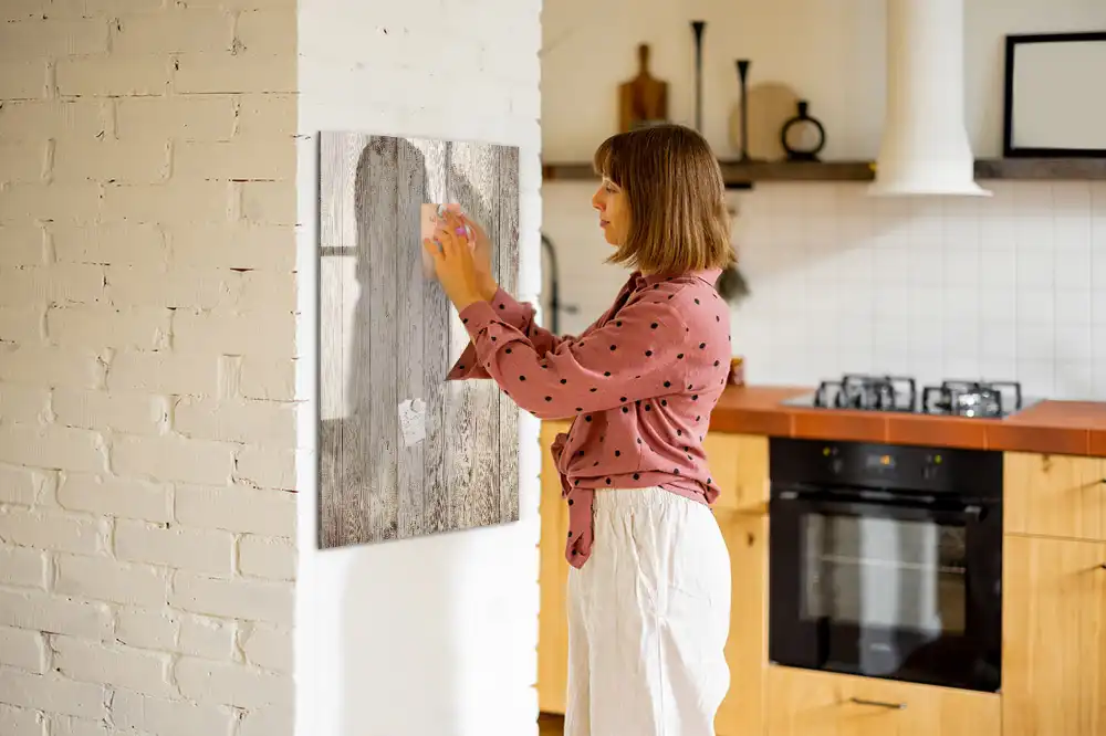 Tableau blanc magnétique effaçable à sec avec cadre en bois