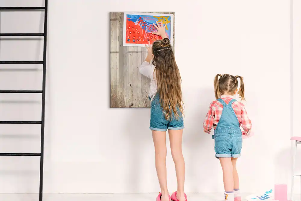 Tableau blanc magnétique effaçable à sec avec cadre en bois