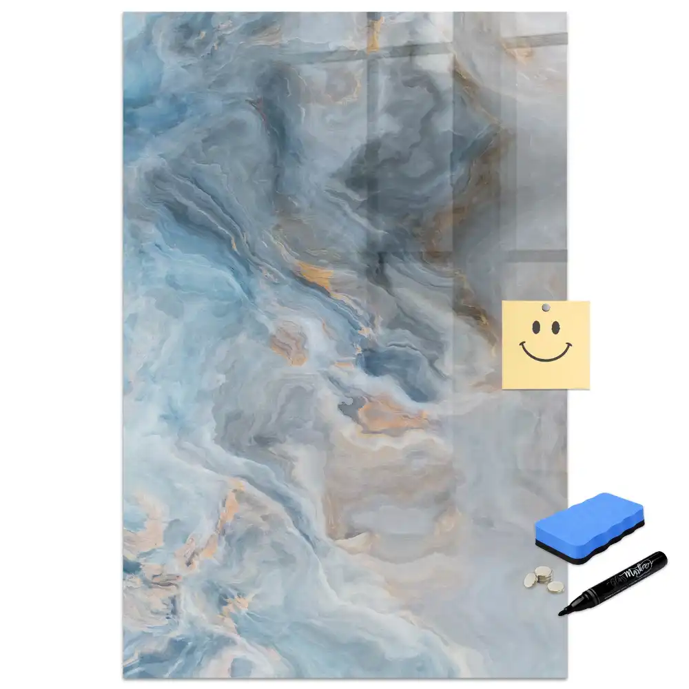 Tableau blanc magnétique effaçable à sec motif marbre
