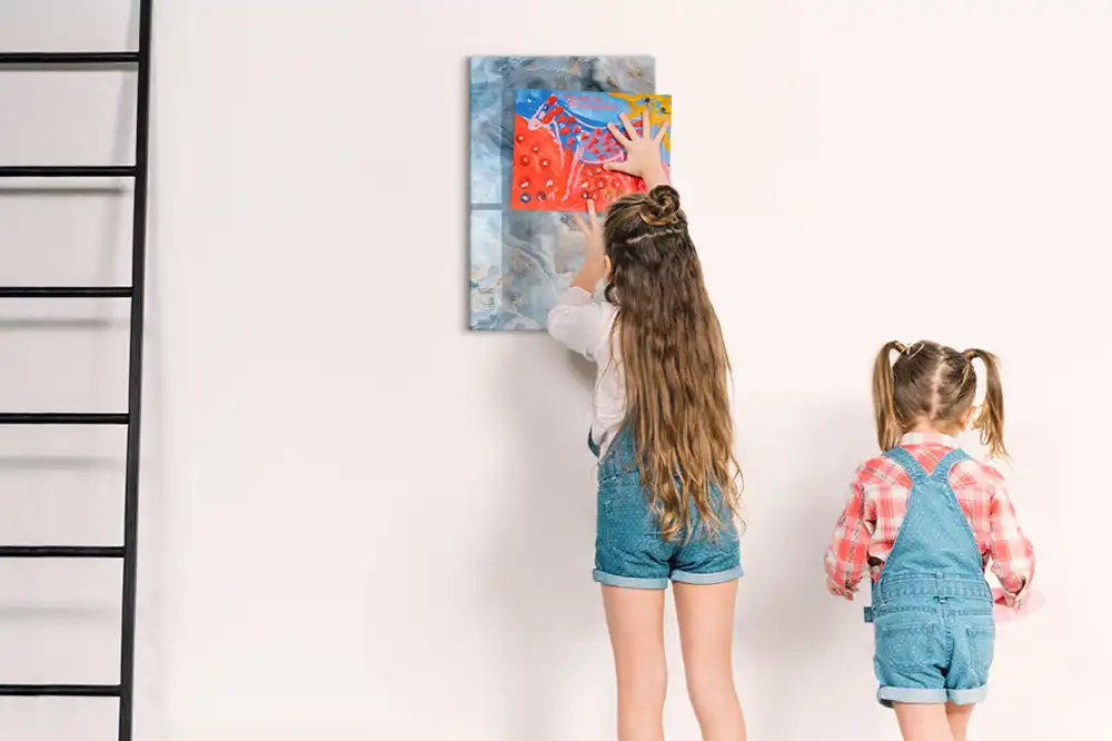Tableau blanc magnétique effaçable à sec motif marbre
