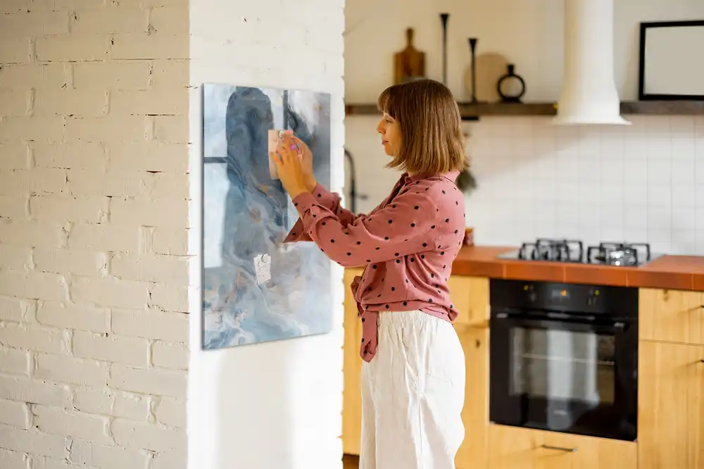 Tableau blanc magnétique effaçable à sec motif marbre