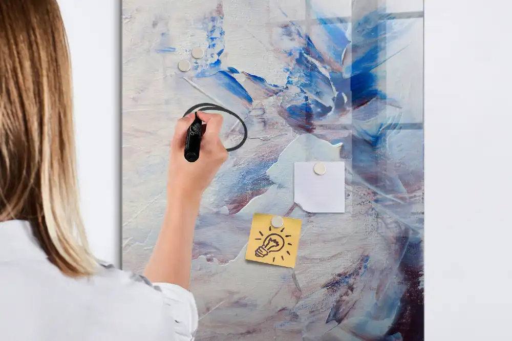 Tableau magnétique avec feutre motif peinture