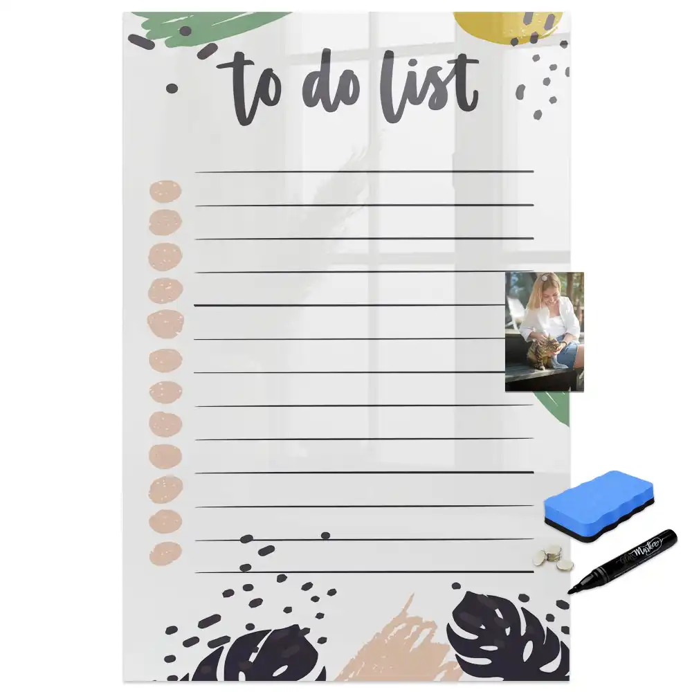 Tableau blanc magnétique effaçable à sec pour organisation de tâches