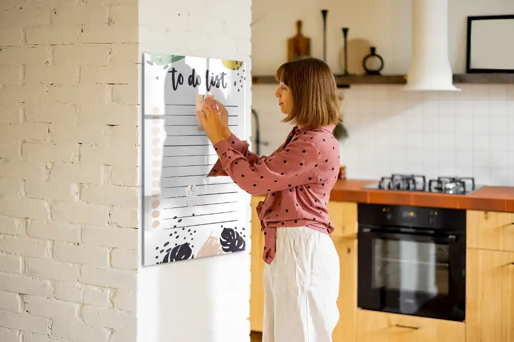 Tableau blanc magnétique effaçable à sec pour organisation de tâches