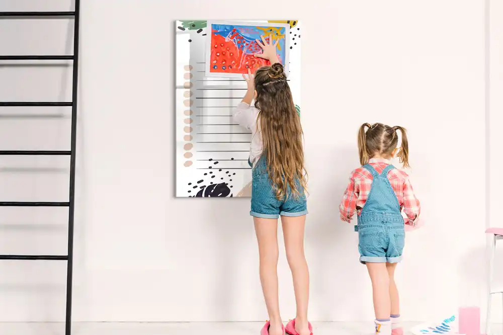 Tableau blanc magnétique effaçable à sec pour organisation de tâches
