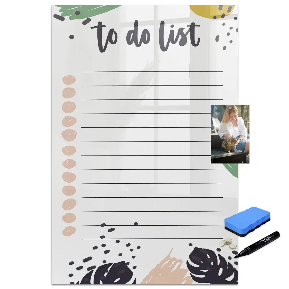 Tableau blanc magnétique effaçable à sec pour organisation de tâches