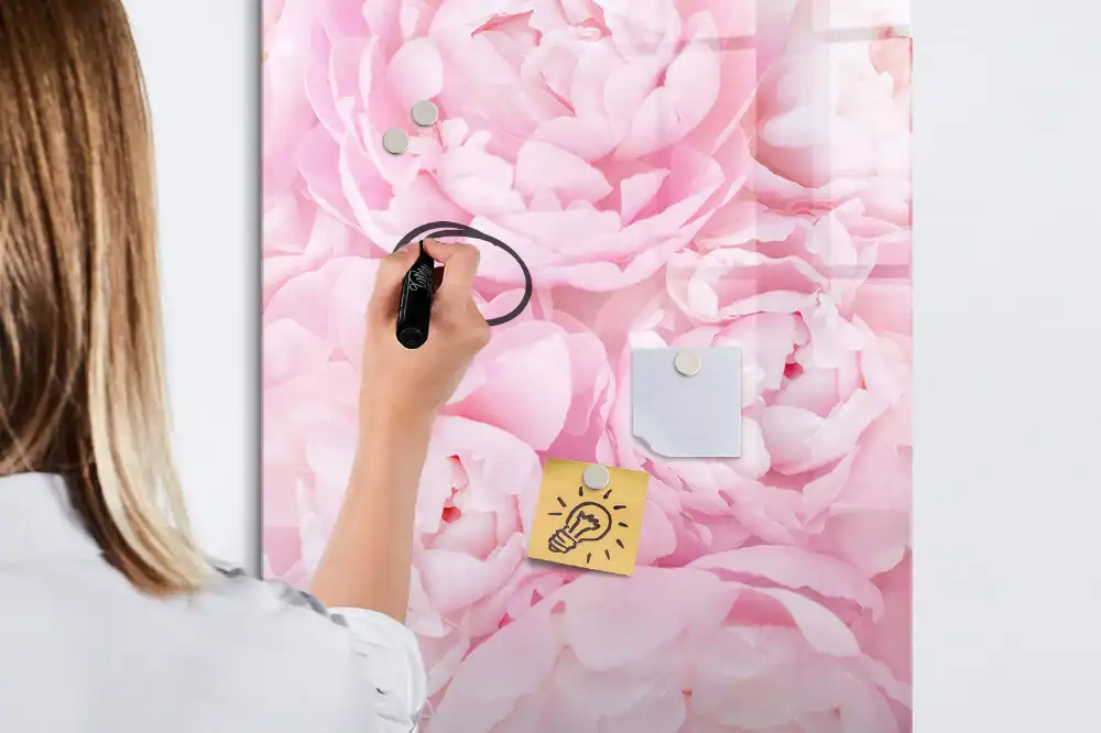 Tableau magnétique avec feutre motif fleurs de fête