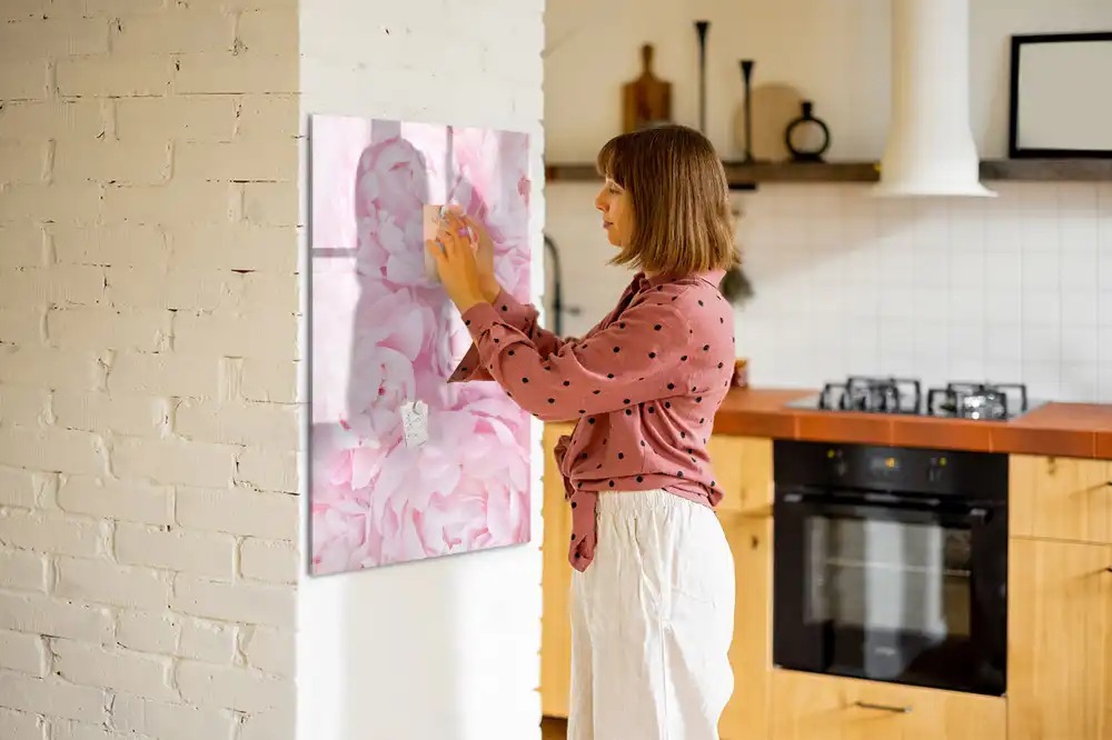 Tableau magnétique avec feutre motif fleurs de fête