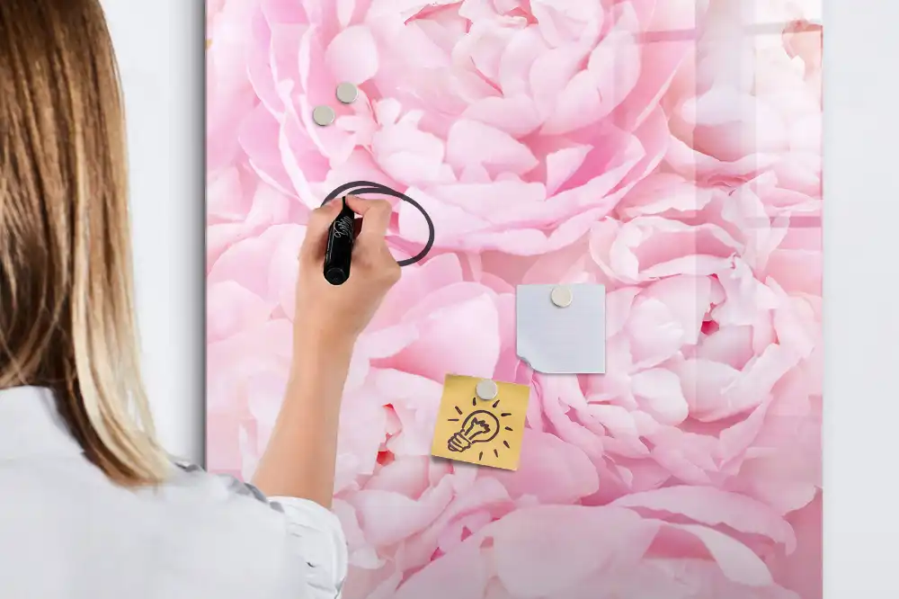 Tableau magnétique avec feutre motif fleurs de fête