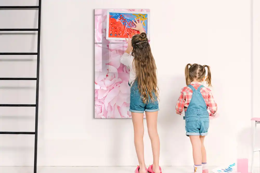 Tableau magnétique avec feutre motif fleurs de fête