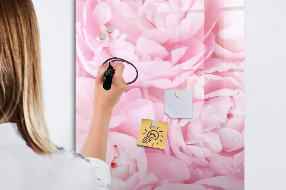 Tableau magnétique avec feutre motif fleurs de fête