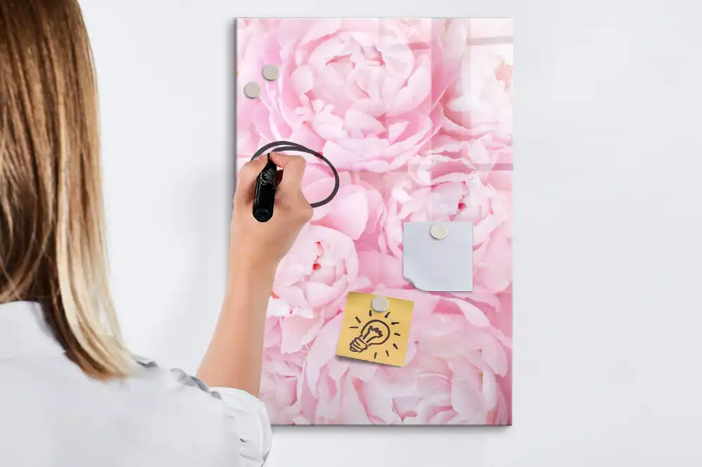 Tableau magnétique avec feutre motif fleurs de fête