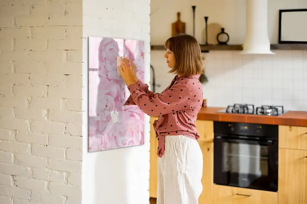 Tableau magnétique avec feutre motif fleurs de fête