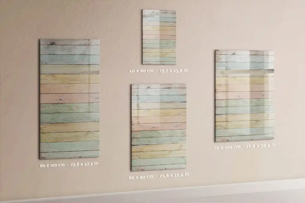 Tableau magnétique pour écriture avec fond en bois pastel
