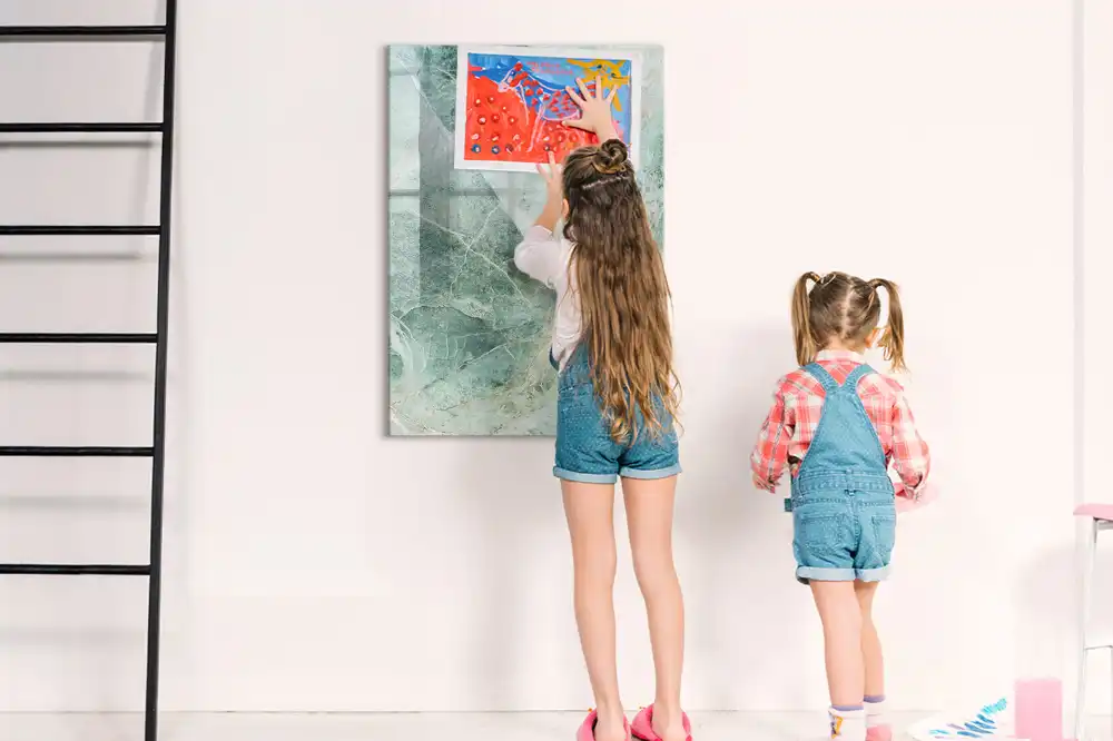 Tableau magnétique effaçable à décor pierre