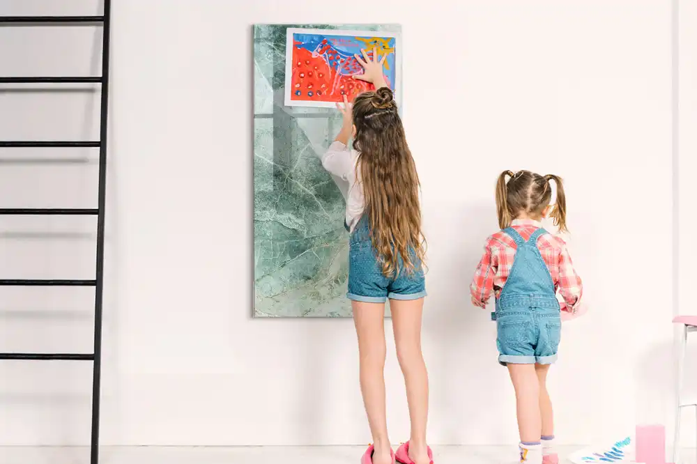 Tableau magnétique effaçable à décor pierre
