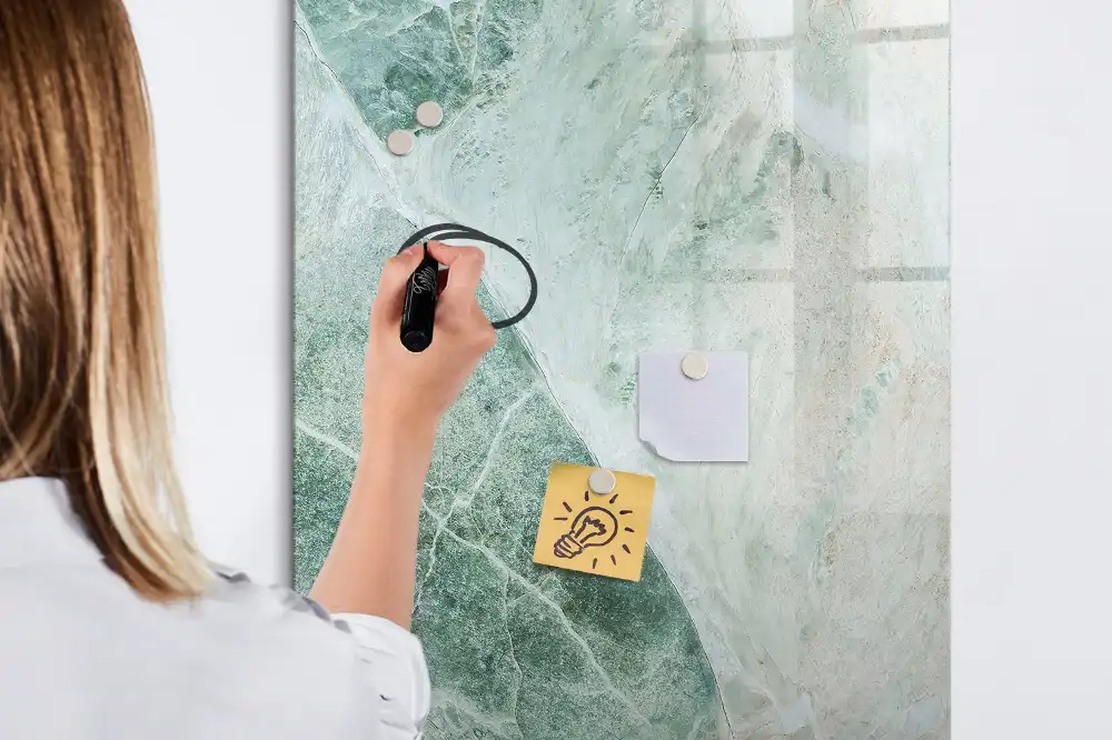 Tableau magnétique effaçable à décor pierre