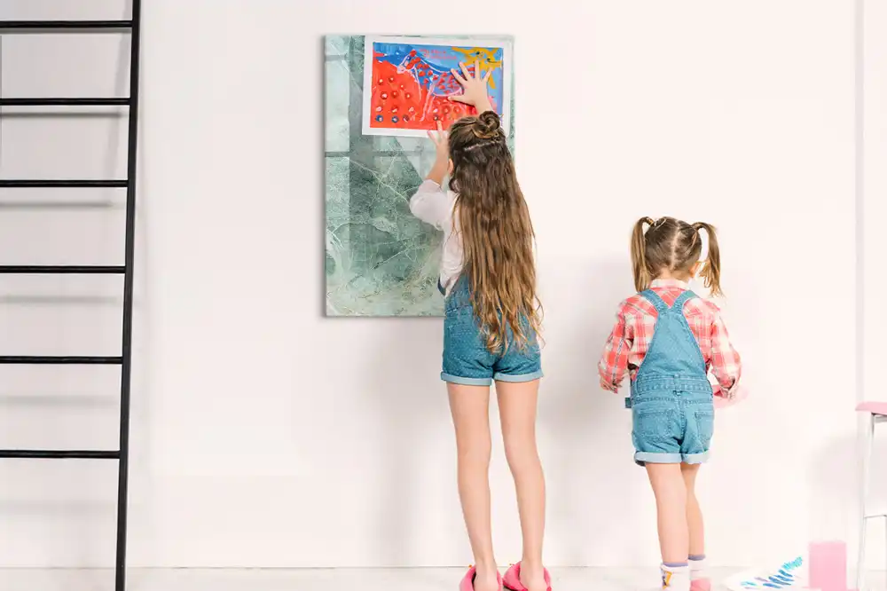 Tableau magnétique effaçable à décor pierre