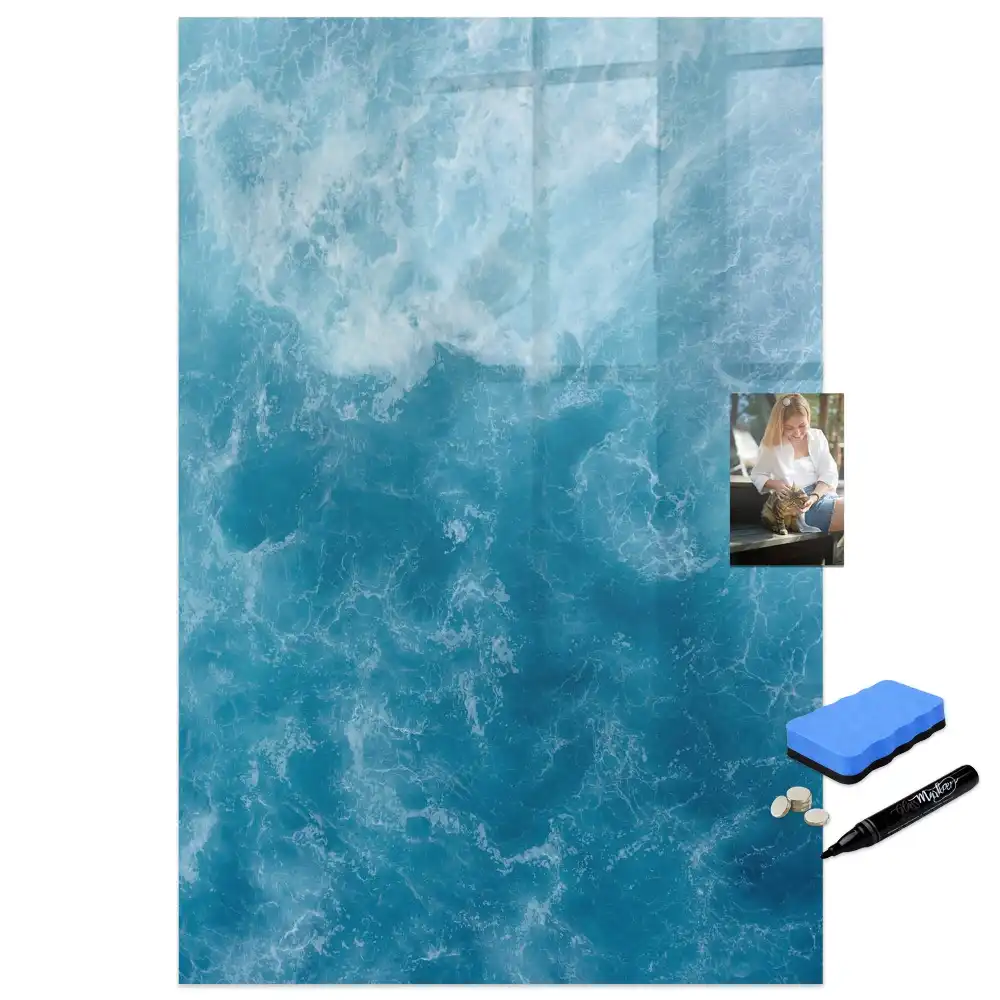 Tableau blanc magnétique effaçable à sec thème fonds marins